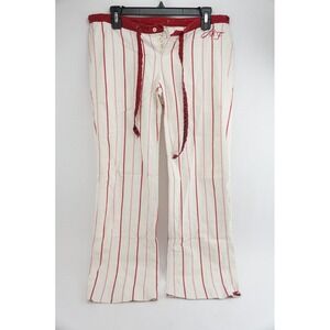 VGC Abercrombie & Fitch Pajama Pants Womens Small White Red Stripe Sleepwear